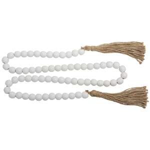 White Beaded Garland w/Tassels, 48" #SHNX2030