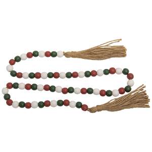 Holiday Multi-Color Beaded Garland w/Tassels, 48"