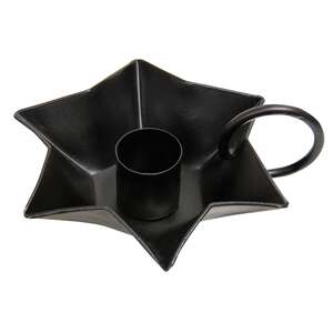 Flower Taper Holder with Handle, Black