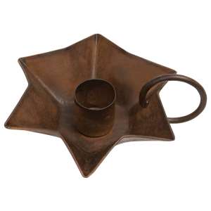 Flower Taper Holder with Handle, Rusty #15215R