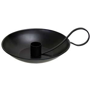 Colonial Taper Holder with Handle, Black