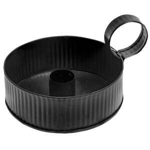 Small Ribbed Taper Holder, Black