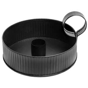 Medium Ribbed Taper Holder, Black