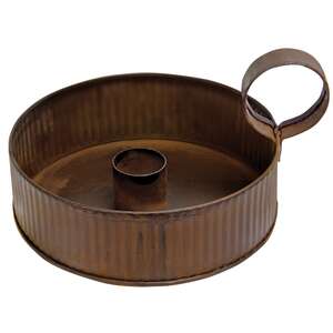 Medium Ribbed Taper Holder, Rusty