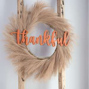 Orange "Thankful" Hanging Script Sign 36357