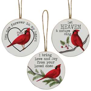 Heaven & Nature Sing Cardinal Ornament, 3 Asstd.