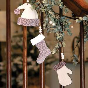 Cheetah Print Winter Clothes Ornament, 3 Asstd. 36258;