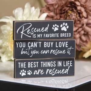 Rescued is my Favorite Breed Thin Mini Block, 3 Asstd. 36321;