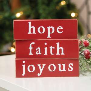 Faith, Hope or Joyous Thin Mini Block, 3 Asstd. 36336