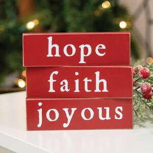 Faith, Hope or Joyous Thin Mini Block, 3 Asstd. 36336;