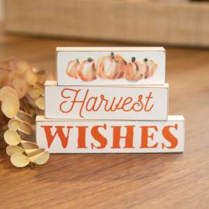 Harvest Wishes Blocks, 3/Set 36338