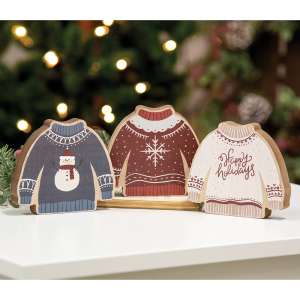 Christmas Sweater Chunky Sitter, 3 Asstd. 36341