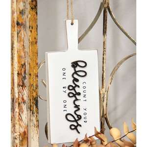Count Your Blessings Cutting Board Sign Ornament 36431;