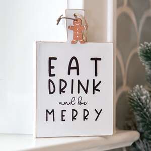 Eat Drink and be Merry Cutting Board Sign Ornament 36432;
