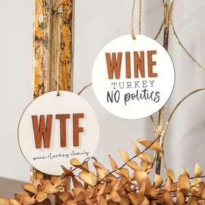 Wine Turkey Family Ornament, 2 Asstd. 36533;