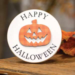 Happy Halloween Jack Circle Easel Sign 36560