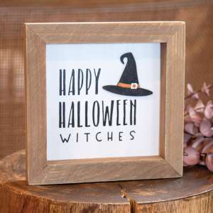 Happy Halloween Witches Framed Sign 36561