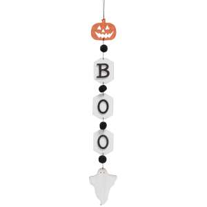 Boo Pumpkin & Ghost Wooden Tag Garland #36586