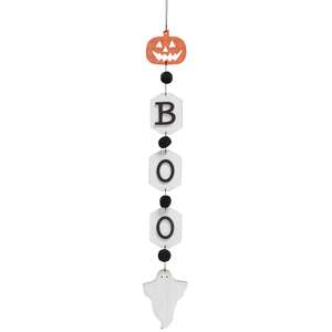 Boo Pumpkin & Ghost Wooden Tag Garland
