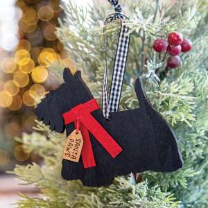 Santa Paws Scotty Dog Ornament 36588