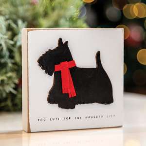 Too Cute for the Naughty List Dog Block 36600