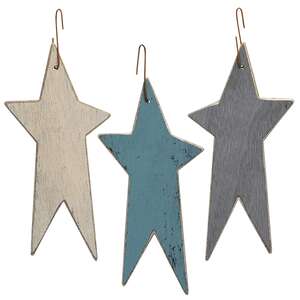 Farmhouse Colors Primitive Star Ornament, 3 Asstd.