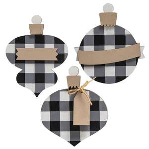 Buffalo Check Traditional Customizable Clip Ornament, 3 Asstd.