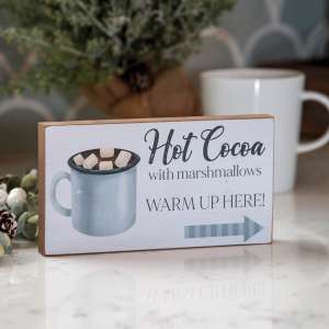Hot Cocoa With Marshmallows Block Sign 36799