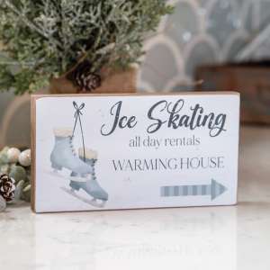 Ice Skating Rentals Block Sign 36800