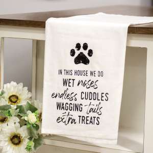 Wet Noses, Endless Cuddles, Wagging Tails Dish Towel 54193