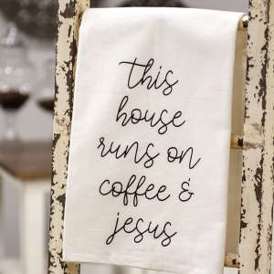 This House Runs on Coffee & Jesus Dish Towel 54194