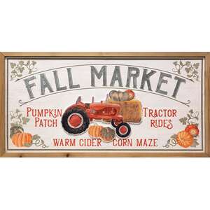 Fall Market Tractor Wood Sign
