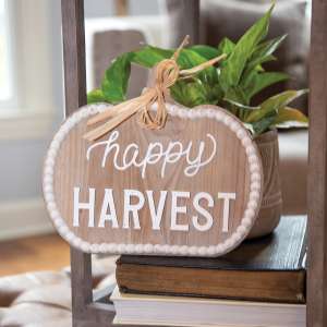 Happy Harvest Beaded Wood Pumpkin 60430