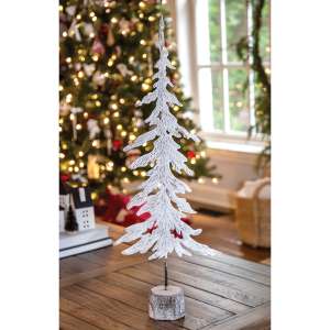 Large White Washed Metal Christmas Tree 60438