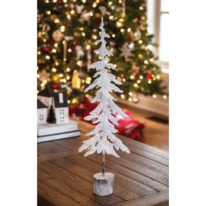Medium White Washed Metal Christmas Tree 60439