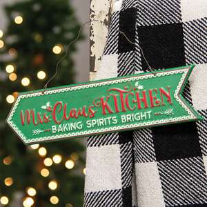 Mrs. Claus Kitchen Metal Hanging Sign 60445;