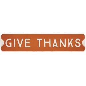 Give Thanks Orange Metal Sign #65282