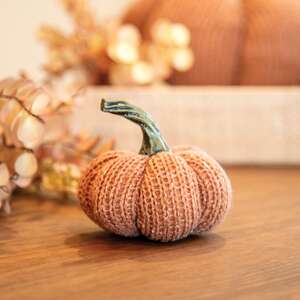 Burnt Orange Knit Pumpkin Small ADC4102;
