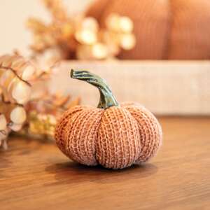 Burnt Orange Knit Pumpkin Small ADC4102