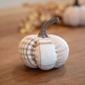Cream Plaid Pumpkin Small ADC4103;