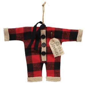 Santa's Jammies Buffalo Check Small Hanger Ornament