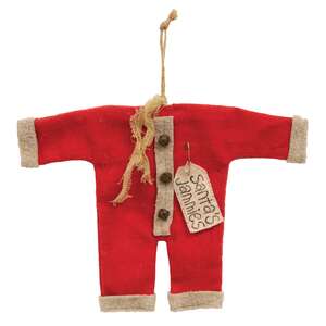 Santa's Jammies Red Small Hanger Ornament