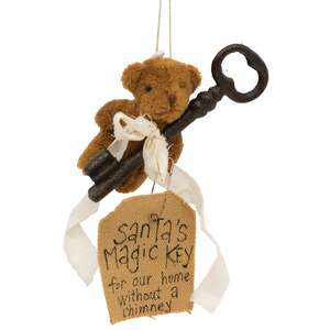 Santa's Magic Key Teddy Bear Ornament