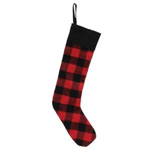 Red & Black Buffalo Check Fabric Stocking Ornament #CS38488