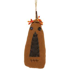 Primitive Pumpkin Face Fabric Ornament