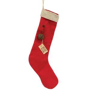 Merry Christmas Red Fabric Stocking Ornament #CS38677