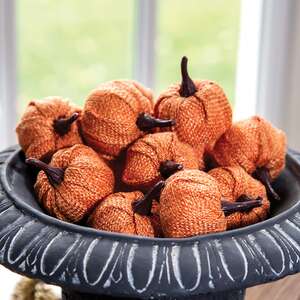 Orange Burlap Pumpkins 1.5", 12/Pack RJAF2011;