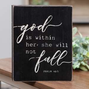 #35401 She Will Not Fall Box Sign