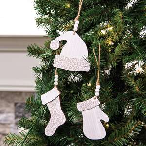 Cheetah Print Winter Clothes Ornament, 3 Asstd. 36259;