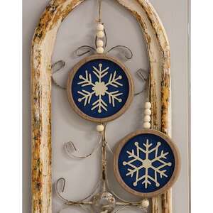 Snowflake Beaded Round Hanger, 2 Asstd. 36266